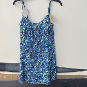 Orvis Blue and Green Floral Sundress